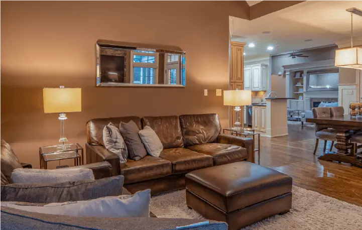 Rental property living room covered by DP3 landlord insurance in Katy, TX